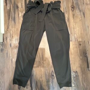 Athleta paper bag jogger pants. Gray with tie belt.